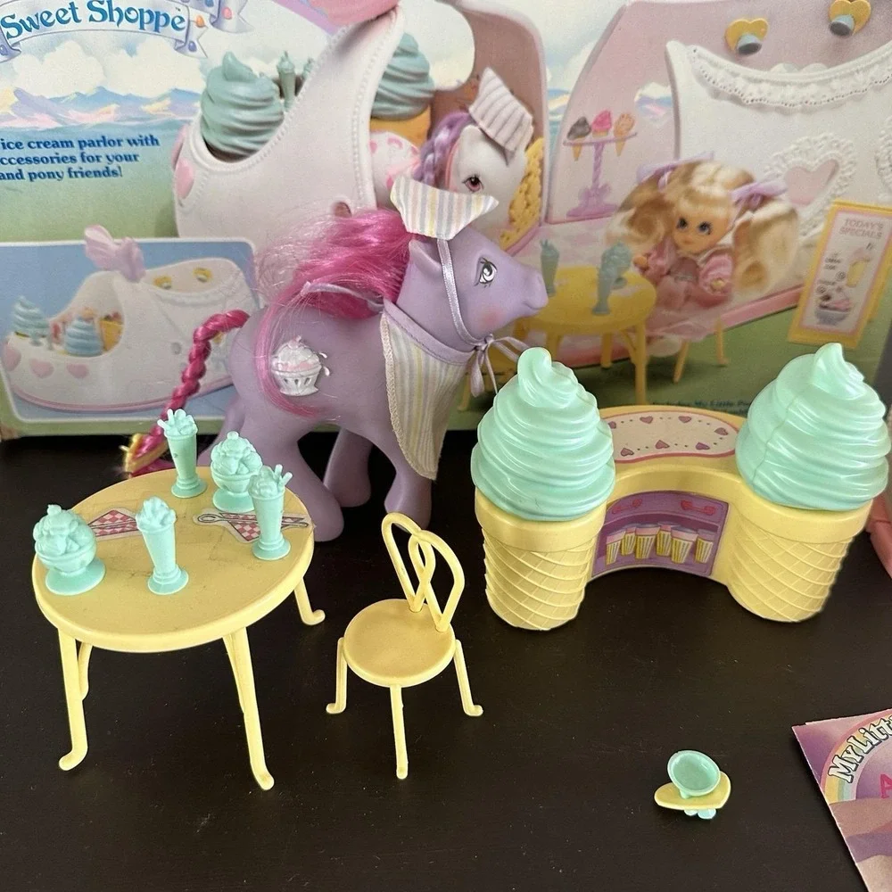 VTG 1986 My Little Pony Satin Slipper Sweet Shoppe Playset Scoops WITH BOX